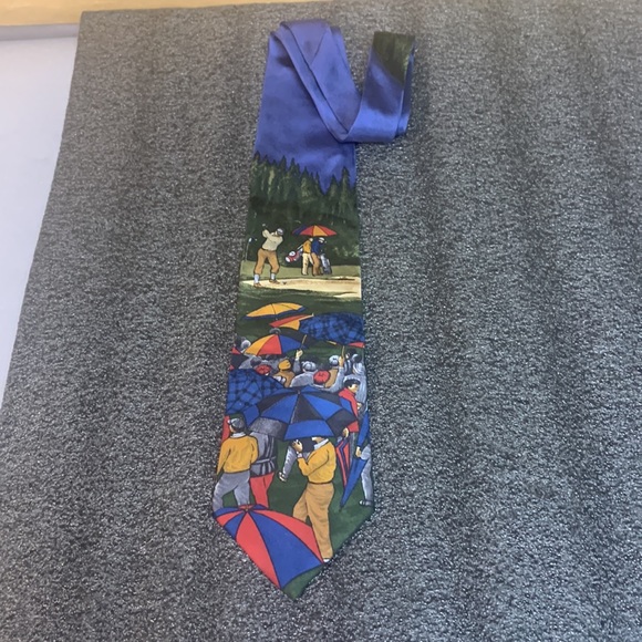 Hathaway Golf ⛳️ Multicolored Imported Fabric Style Tie - Picture 4 of 8